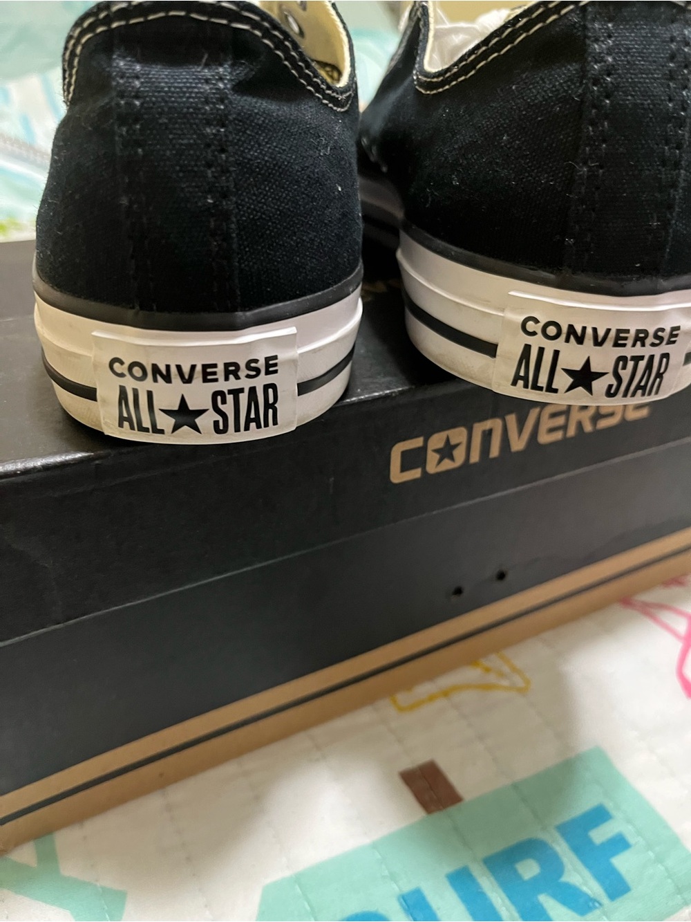 Converse Men’s Low Top Sneakers - Black & White - Picture 4 of 7
